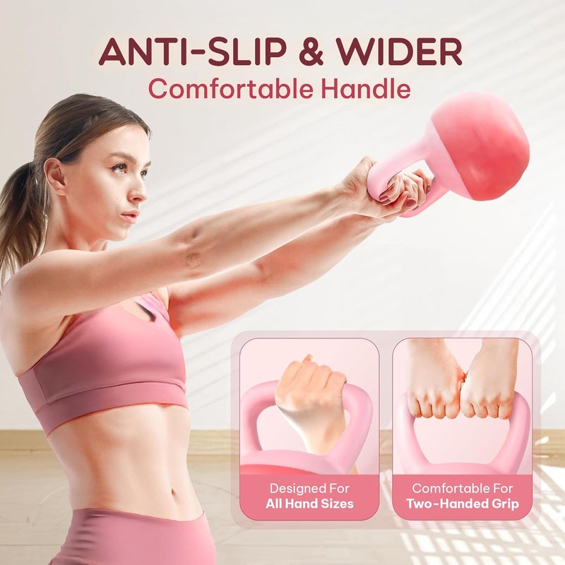 Yes4All Soft Kettlebell, PVC Kettlebells Exercise Weights & Color-Coded Strength Training Kettlebells with 4 Options (5,10,15,20lb), Gentle Hand Weights for Women at Home - Image 4